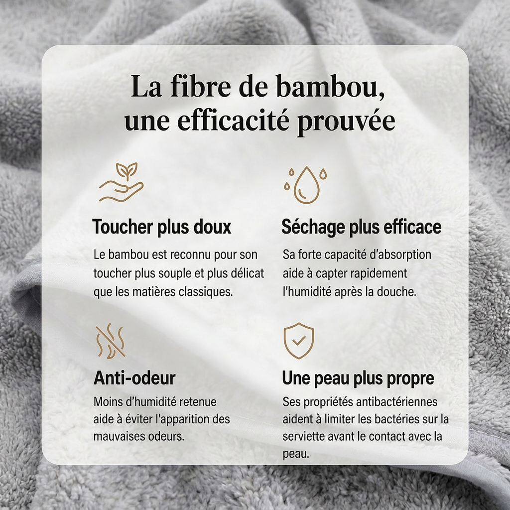 Serviette visage en fibre de bambou
