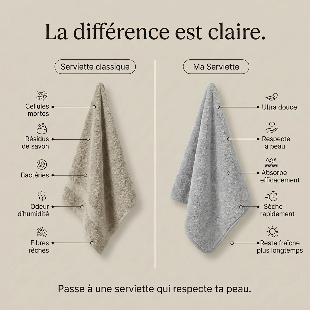Serviette visage en fibre de bambou