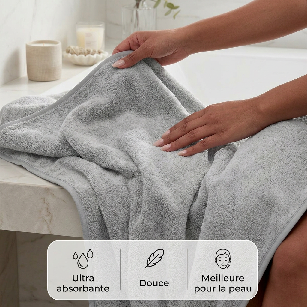 Drap de bain en fibre de bambou