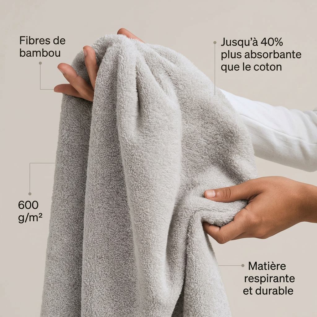 Drap de bain en fibre de bambou