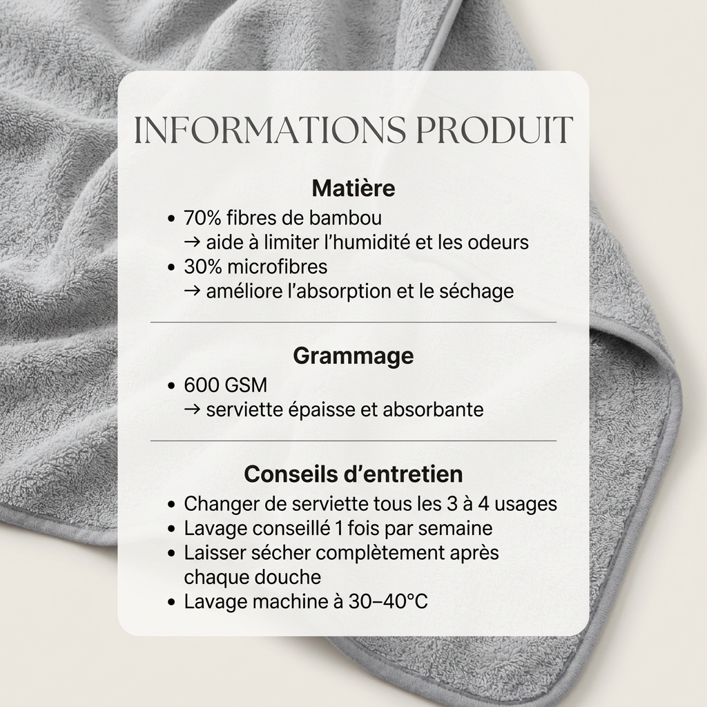 Serviette en fibre de bambou