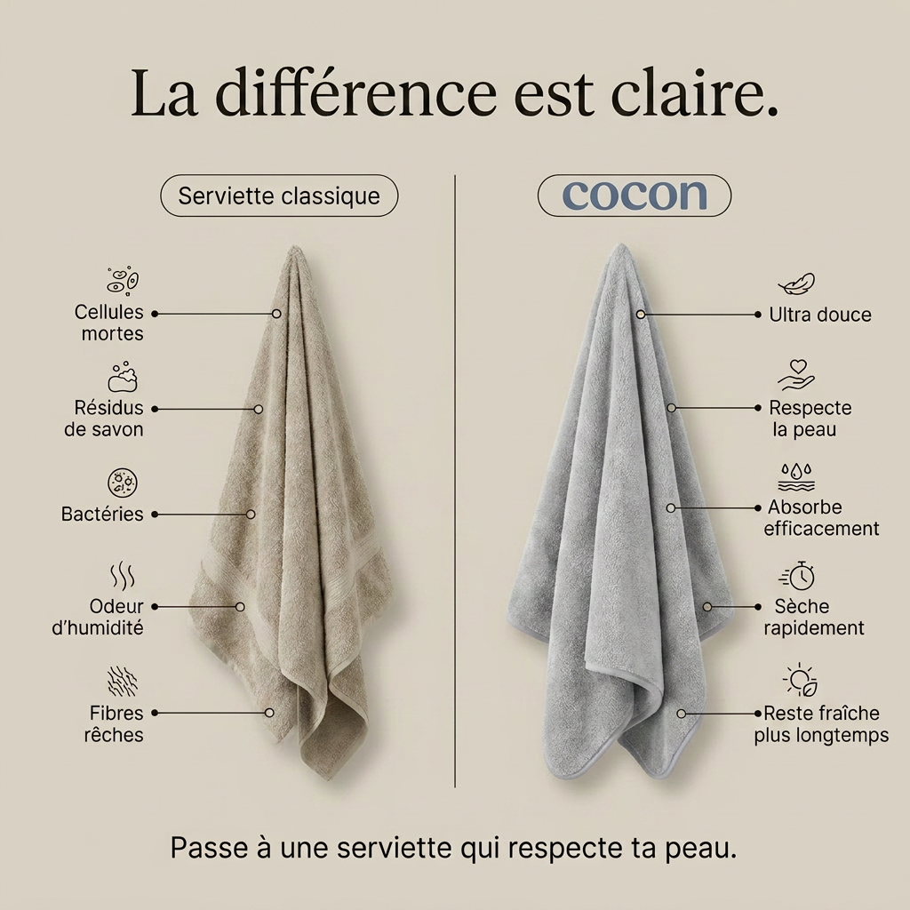 Drap de bain en fibre de bambou